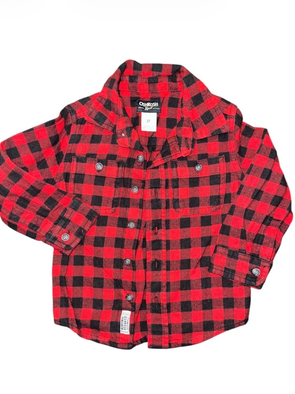 OshKosh B'gosh Red and Black Buffalo Plaid Button-Down Shirt